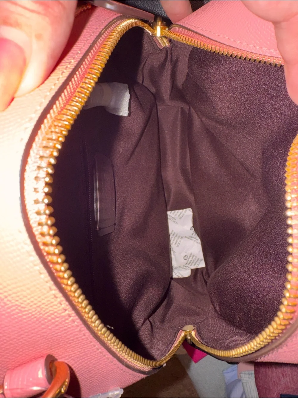 Coach Pink Saffiano Leather Mini Backpack with Gold Hardware. NWOT